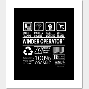 Winder Operator T Shirt - MultiTasking Certified Job Gift Item Tee Posters and Art